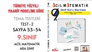 9Sınıf Soru Bankası 1TEMA Testleri 2Test Sayfa 5354 [upl. by Aiet507]