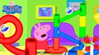 Peppa Pigs Biggest Marble Run Challenge  Marble Run Fun [upl. by Enelyar]