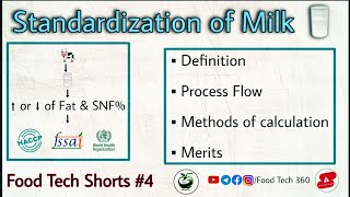 Standardization of Milk 🥛 shorts foodtechshorts foodtech360 [upl. by Adel]