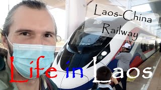 LaosChina Railway  How it looks like How it works 2nd Class  Life in Laos  Chris Fritze [upl. by Esenej643]