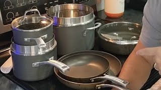 HONEST REVIEW  DEMO  Calphalon Classic Stainless Steel Pots and Pans 10 Pc Cookware Set  UNBOXING [upl. by Penrod332]