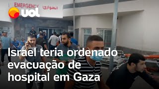 Israel teria ameaçado bombardeio e ordenado evacuação de hospital diz ONG [upl. by Dasi768]