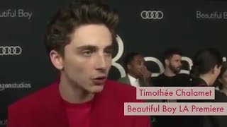 Timothée Chalamet Speaking French at the Beautiful Boy LA Premiere [upl. by Fitzhugh10]