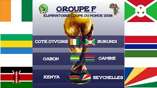 qualification coupe du monde 2026 zone Afrique  1ere journée GROUPE F résultats et classement [upl. by Sherri10]