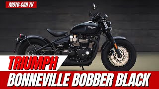 Triumph Bonneville Bobber Black A Bold Evolution in Motorcycling  MOTOCAR TV [upl. by Nobe]