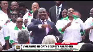 Ruto dances to the choir tune with jubilations after Kindikis swearing [upl. by Nylatsyrc]