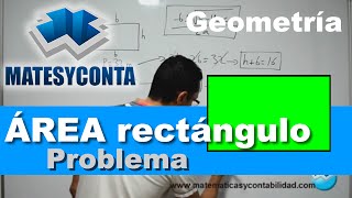 Área y perímetro rectángulo con ecuación segundo grado Geometría ESO  MATESYCONTA [upl. by Annaik851]