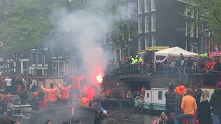 Koningsdag Amsterdam 2018  Botenparade op de Prinsengracht [upl. by Auria]