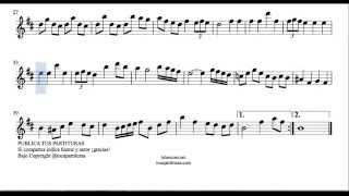 Badinerie Sheet Music for Flute Violin and Oboe Original Tone Suite Orquestal Nº2 B minor [upl. by Spiro]