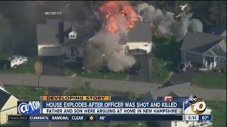 New Hampshire cop dies in shooting before blaze [upl. by Spenser]