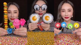 Candy crush sounds 😍 Satisfying ASMR mukbang treats asmr mukbang candy candy eating [upl. by Adina]