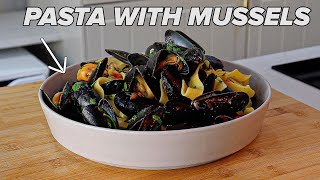 Pasta With Mussels amp White Wine Sauce Recipe [upl. by Naj430]