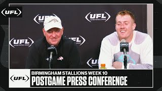 Birmingham Stallions Week 10 postgame press conference  United Football League [upl. by Idahs401]