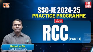 LIVE SSCJE 202425 Practice Programme  RCC Part 1  Civil Engineering  MADE EASY [upl. by Awram]