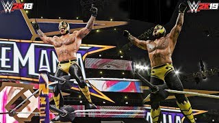 WWE 2K19 vs WWE 2K18 PC Mods Rey Mysterio Entrance Model amp Graphics Comparison [upl. by Linnell451]