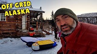 3 Nights OffGrid in an Alaskan Public Use Cabin  Ice Fishing amp Pork Sliders [upl. by Aivat]