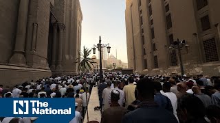 Thousands perform Eid Al Adha prayers in Egypt [upl. by Airyk]