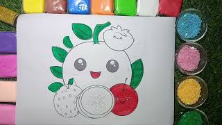 fruits colouring video easy for toddlers easy colouring video for beginners [upl. by Friederike]