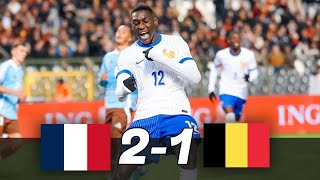 FRANCIA GANA SIN MBAPPÉ ante BELGICA 21  UEFA Nations League 2024 [upl. by Alyhs]