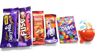 DairyMilk Vs Fuse Vs Nestle Classic Vs Crispello Vs Kitkat Vs Gems Vs KindarJoy [upl. by Enrak]