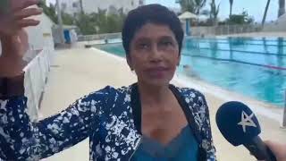 Ericka Bareigts parle de la réouverture de la piscine du Moufia après 2 ans de travaux [upl. by Selrahc724]