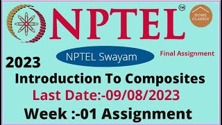 NPTEL  Introduction To Composites  Week 01  Assignment [upl. by Lenard]