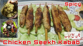 Chicken Seekh Kebab Recipe  Chicken Seekh kabab Banane ka Tarika  Dhaba Style Chicken Seekh Kabab [upl. by Lyckman591]