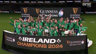 Peter OMahony lifts the Six Nations Championship [upl. by Sadonia]