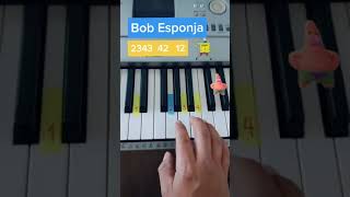 Bob Esponja bajo el AGUA PIANO TUTORIAL EASY Piano Fácil Con Números TAINY Y JBALVIN CANCIÓN AGUA [upl. by Ahtikal507]