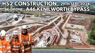 HS2 CONSTRUCTION  A46 KENILWORTH BYPASS WARWICKSHIRE  4K DJI MINI 4 PRO DRONE  29TH SEPT 2024 [upl. by Dione]