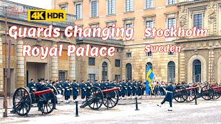 Stockholm Sweden Royal Palace Guards Ceremony 4K HDR [upl. by Gorga413]