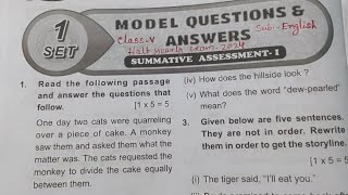 english question paper class 5 half yearly exam 2024  SA1 exam 2024 english question paper class5 [upl. by Kan]