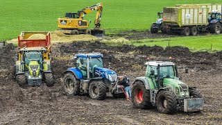 Mais 2023  EXTREME MUD  5 Tractors Stuck In The Mud  Claas Jaguar 900 [upl. by Talanta]