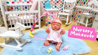 MINI REBORN NURSERY MAKEOVER FOR SILICONE BABY EMMA [upl. by Gran]