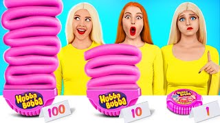 100 Layers Food Challenge  100 Layers of Bubble Gum vs Chocolate by Turbo Team [upl. by Domenico207]