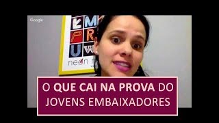 O que cai na prova do Jovens Embaixadores para ganhar intercâmbio gratuito nos EUA [upl. by Courtney]