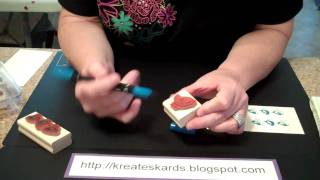 How to Ink Rubber Stamps  KreatesKards Tutorial [upl. by Vastha574]