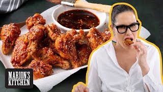 LISTEN to that CRUNCH 💥Sticky amp Crispy Korean Chicken Wings  Marions Kitchen [upl. by Yevre]