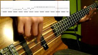 Muse  Hysteria Bass Cover Play Along Tabs In Video [upl. by Gniw]