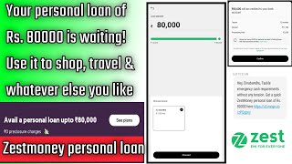 Zestmoney personal loan  Preapproval Zestmoney Personal Loan😱 ₹80k instant in account [upl. by Sanjiv442]