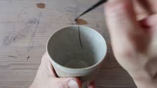 KINTSUGI how to repair hairline crack  subtitles [upl. by Anirad359]