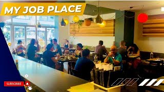 ये है मेरी जॉब  my job place in canada restaurant jobs in canada Calgary downtown  canada vlogs [upl. by Ramburt]