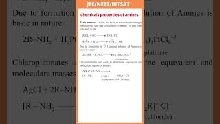 Chemical Properties of amines Basic nature JEE  NEET  BITSAT [upl. by Lionello]