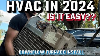 Is HVAC Easy Downflow Furnace Install [upl. by Disini]