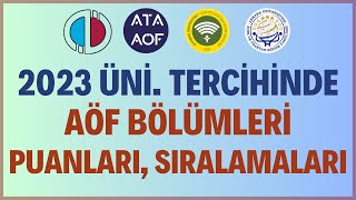 Açıköğretim Üniversite Aöf Bölümleri Puanları ve Başarı Sıralamaları Aöf Tercihleri [upl. by Constance]