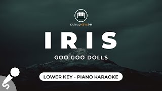 Iris  Goo Goo Dolls Lower Key  Piano Karaoke [upl. by Naicul]