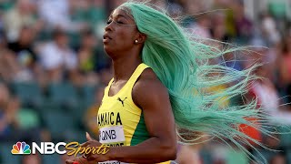 ShellyAnn FraserPryce eases into 200m semis despite hairy start  NBC Sports [upl. by Garret691]