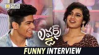 Priya Prakash Varrier and Roshan Funny Interview about Lovers Day Movie  Filmyfoucscom [upl. by Lilhak]