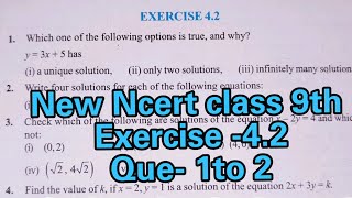 ncert maths class 9 chapter 4 ex 42 class 9 maths chapter 4  write four solutions for equation [upl. by Peddada507]