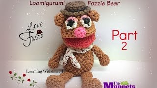 Rainbow Loom FOZZIE BEAR Part 2 of 2 Loomigurumi Amigurumi Hook Only Лумигуруми [upl. by Saffren]